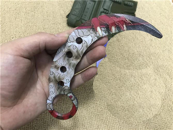 Не острый тренировочный нож karambit, тактический нож для повседневного использования, походный карманный нож для выживания - Цвет: picture 1