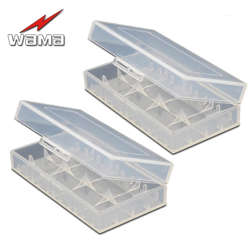 2x коробка для хранения батарей Wama 18650/16340 перезаряжаемых литий ионных ячеек Чехол