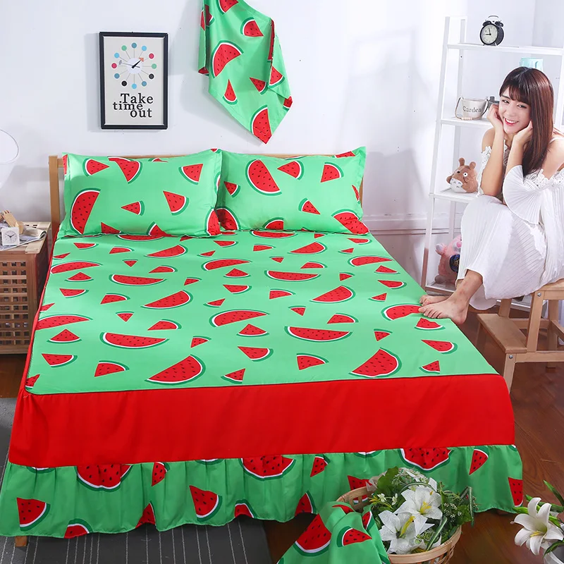 

Free shipping twin full queen king size white/beige embroidered without bed surface elastic band bed skirt