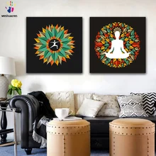 DIY цветные картинки по номерам с цветами Йога Тотем иллюстрация Картина Рисунок Живопись по номерам в рамке