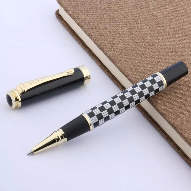 JINHAO 500 черная с белой шахматной доской Золотая отделка 0,5 мм роликовая шариковая ручка - Цвет: A1