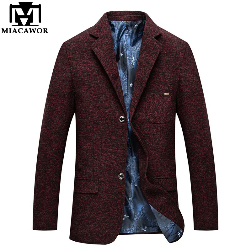 

MIACAWOR New 2019 Casual Men Suit Blazer Two Button Suits Masculine Spring Autumn Blazer Masculino Slim Fit Suit Jacket J601