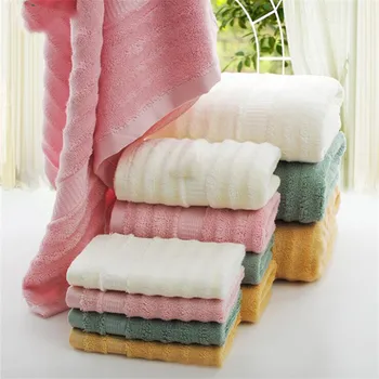 

Bamboo Fiber Solid Color Cotton Towel Wave Pattern Large Absorbent Bath Towel Bathroom Supplies A Variety Of Colors Optional