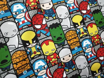 

50*148cm Cute Avengers Iron Man Avengers Spider Thanos Thor Cotton Sewing Fabric DIY Handmade Material Hometextile Patchwork
