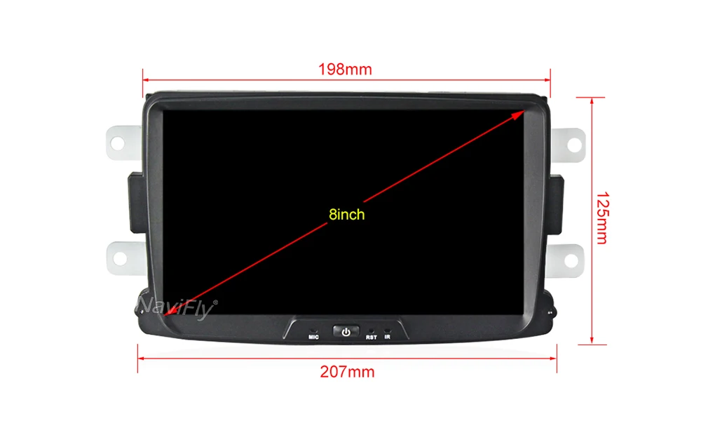 Flash Deal NaviFly 4GB+32GB 8"HD Android8.0 Eight core car radio player gps navigation for Lada Xray 2/Dacia/Duster/Logan/Sandero 11