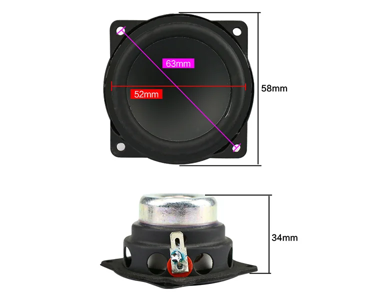 GHXAMP 2-дюймовый 4OHM Полнодиапазонный динамик НЧ-динамик портативный Bluetooth динамик водонепроницаемый Diy домашний кинотеатр Неодимовый 10 Вт 20 Вт 2 шт