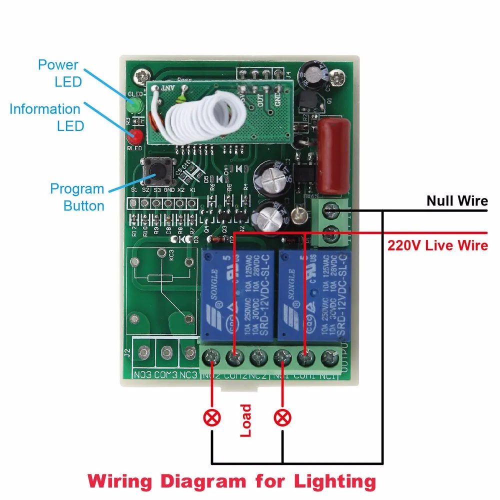 220V 2 Channel Diagram for Lamp