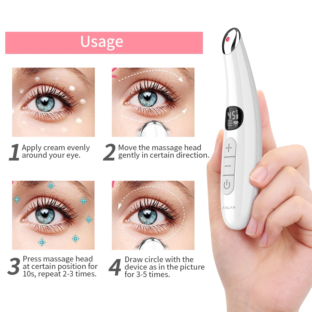 Cuidados com a Beleza Mini Vibração Elétrica Olho Rosto Massageador Anti-envelhecimento Rugas Dark Circle Remoção Portátil Caneta Massagem 13 Cheap Utensílios de cuidado facial