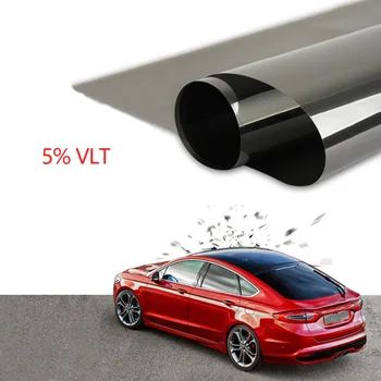 

Dewtreetali 50cm X 3m Window Tint Film Tinting Roll Kit 5% VLT Black UV-Proof Scratch Resistant for Auto Car House Commercial
