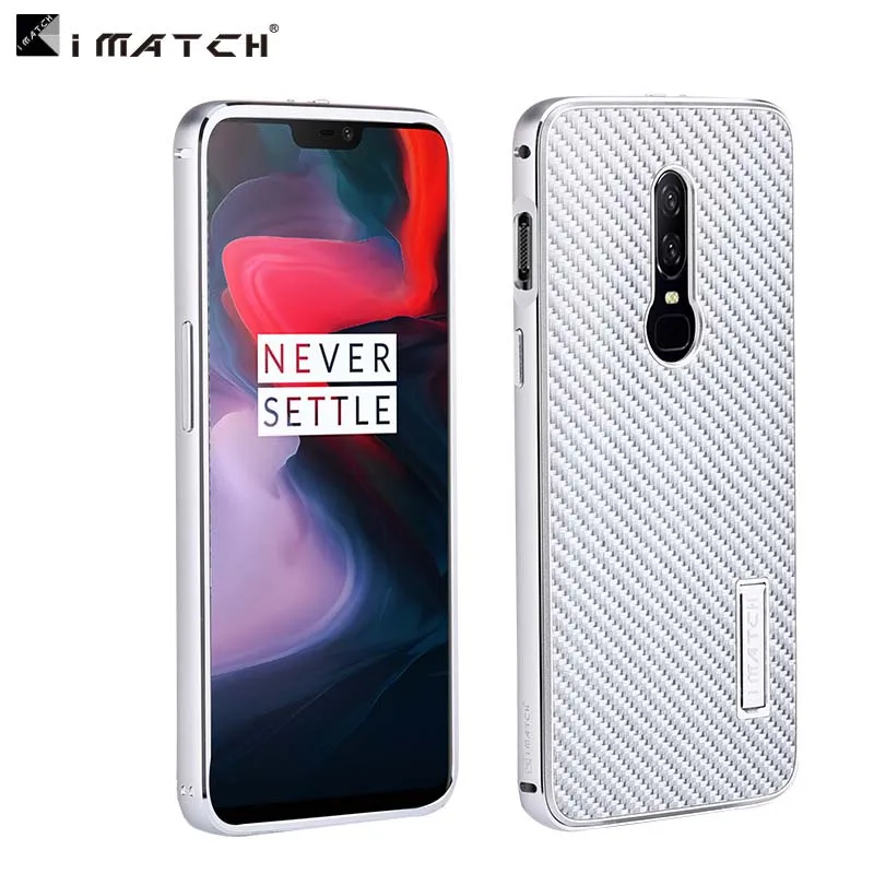 Best Luxury Brand Case For Oneplus 6 Shockproof Metal Bumper Carbon Fiber Hard Back Cover Phone Protective Case For One plus6 1+6