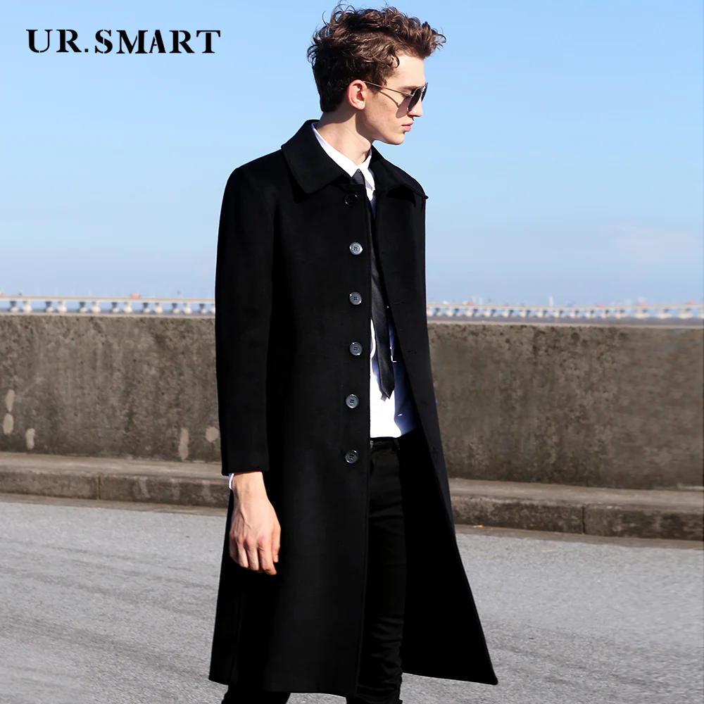black wool maxi coat