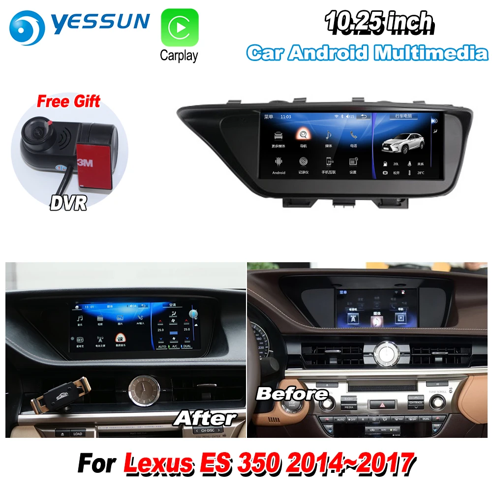 YESSUN 10.25" For Lexus ES 350 ES350 20142017 Car Android Carplay GPS