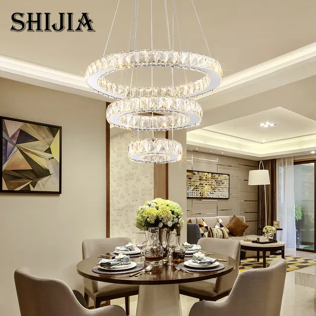 Art Decor Ring Circle Crystal Chandelier Lighting For Dining Room Restaurant Living Bedroom Led Pendant Art Decor Ring Circle Crystal Chandelier Lighting For Dining Room Restaurant Living Bedroom Led Pendant