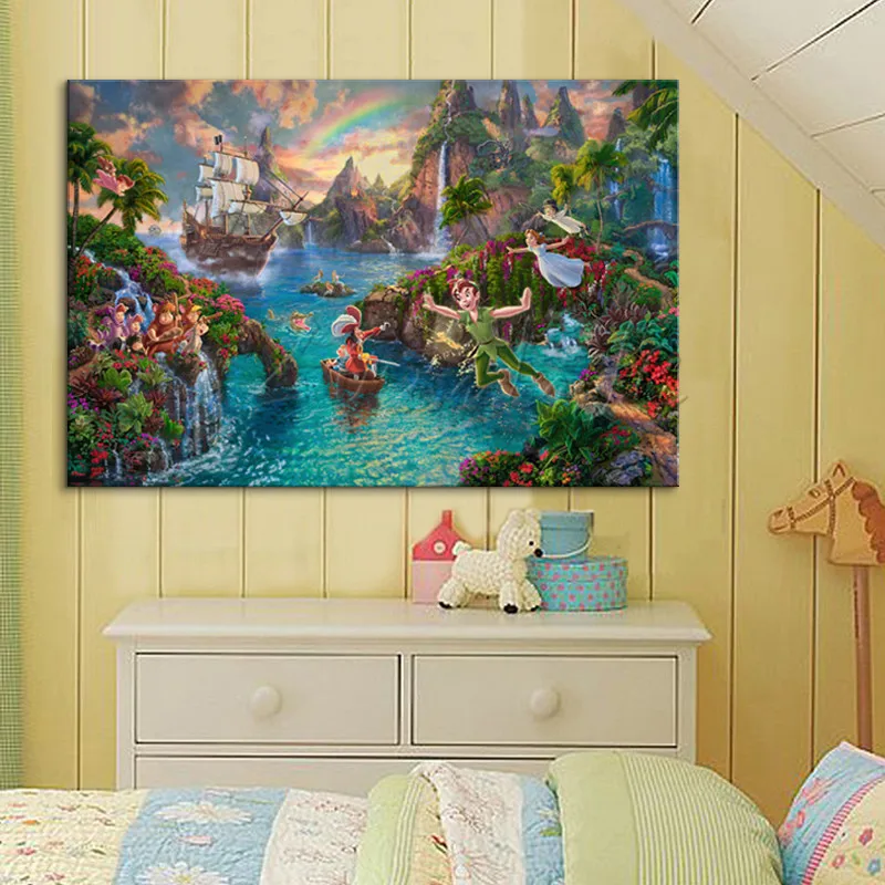 Thomas Kinkade Oil Paintings Tangled Art Decor Painting Giclee Canvas Art Framed Cuadros Spray Posters and Prints 5.9-1