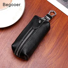 Натуральная коровья кожа, мужская и женская сумка для ключей от машины, кошелек, многофункциональный чехол для ключей, модная Ключница на молнии, держатель для ключей унисекс