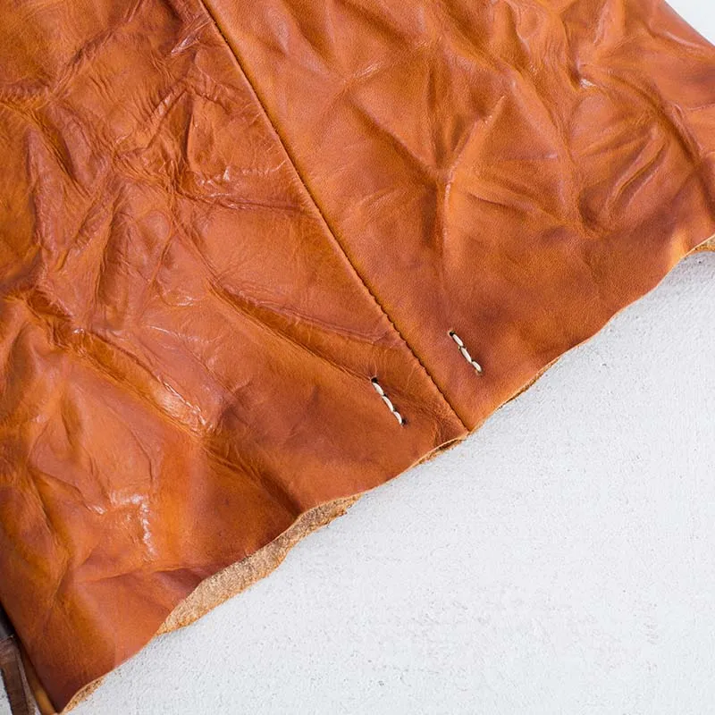 2018 new original handmade large capacity tote bag retro simple art leather shoulder bag