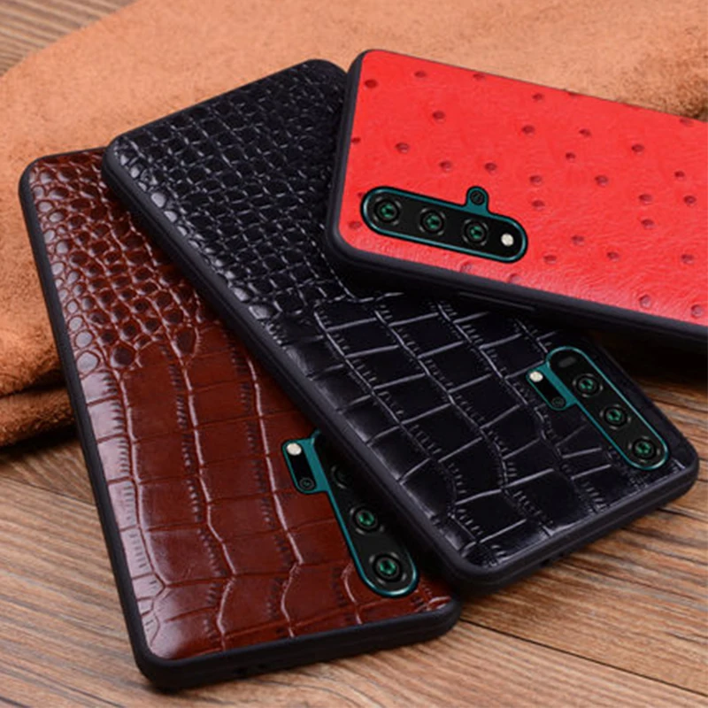 

Honor 20 Case New Phone Accessories Genuine Cow Leather Cover Shell for Huawei Honor 20/20 Pro Protective Free Screen Protector