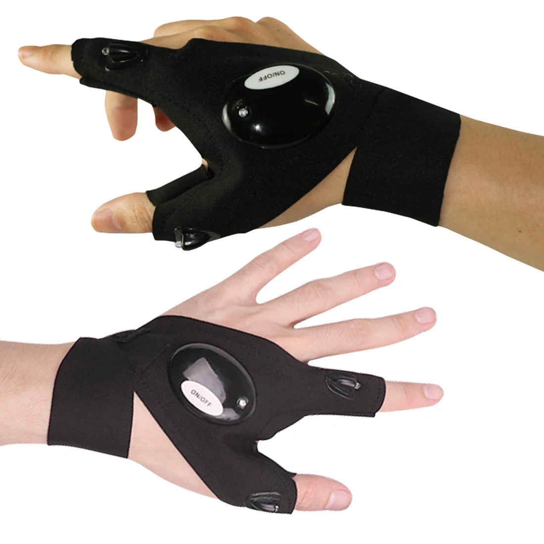 

Fingerless LED Flashlight Torch Glove Outdoor Fishing Hiking Survival Rescue Multi Light Tool Left/Right Hand Camping Equipment