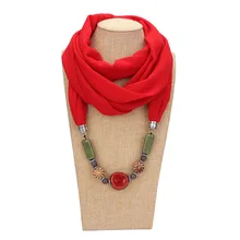 Новинка, модное ювелирное изделие, ожерелье, подвеска, шифон, однотонный шарф для женщин, женские аксессуары, хиджаб,, 65 цветов