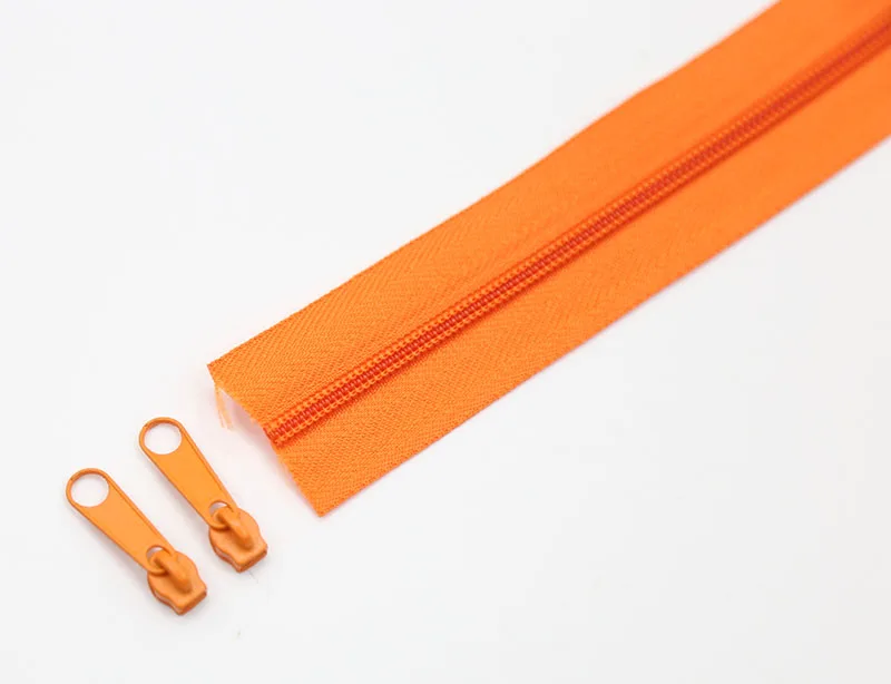 3 метра#3 нейлоновые катушки молнии с цветными подобранными ползунками для самостоятельного пошива одежды аксессуары 24 цвета вариант - Цвет: Orange