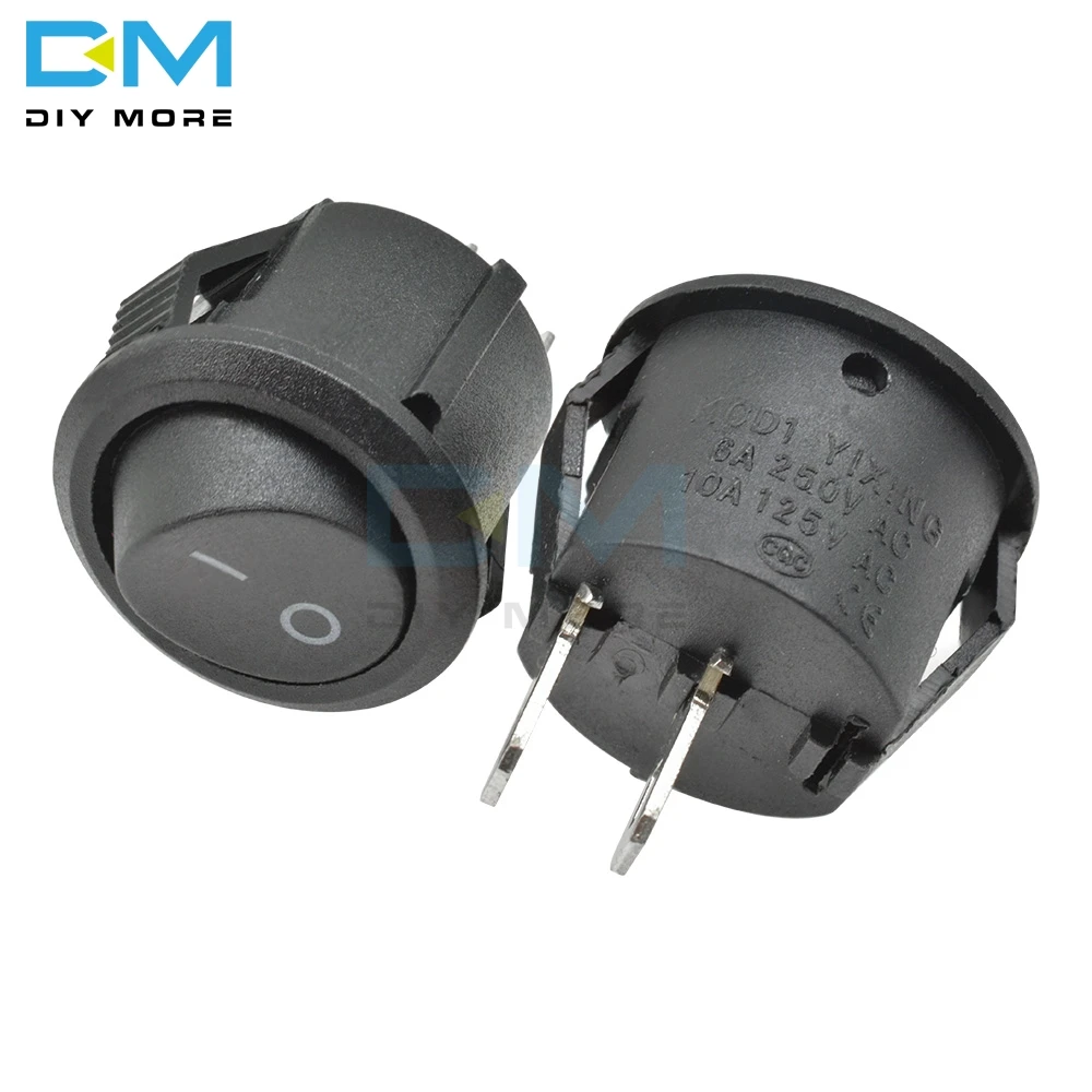 5 шт. KCD1 15 мм маленький круглый 2 Pin 3 Pin 2 файла со светом 3A/250V 6A/125V AC кулисный переключатель Seesaw выключатель питания для приборной панели автомобиля