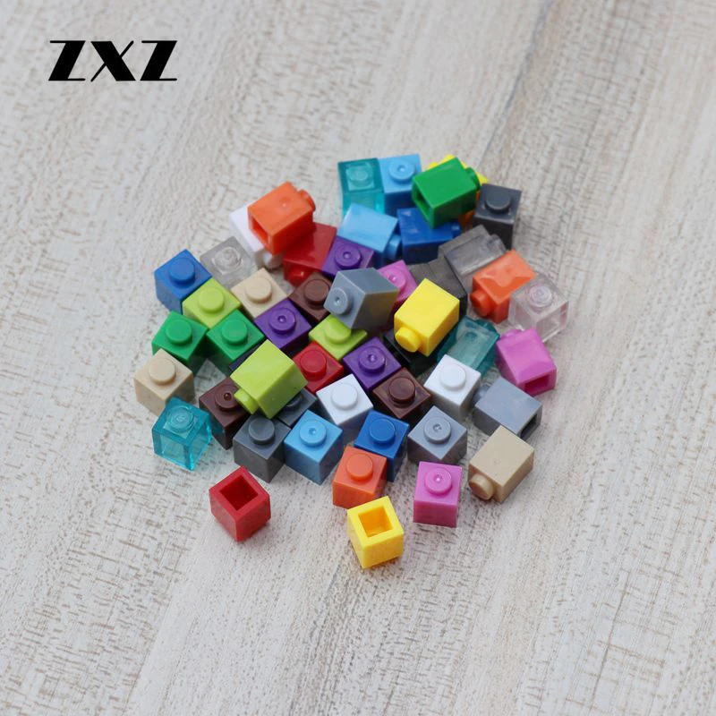Недорогие строительные игрушечные блоки из АБС пластика 1X1 раннее освещение DIY