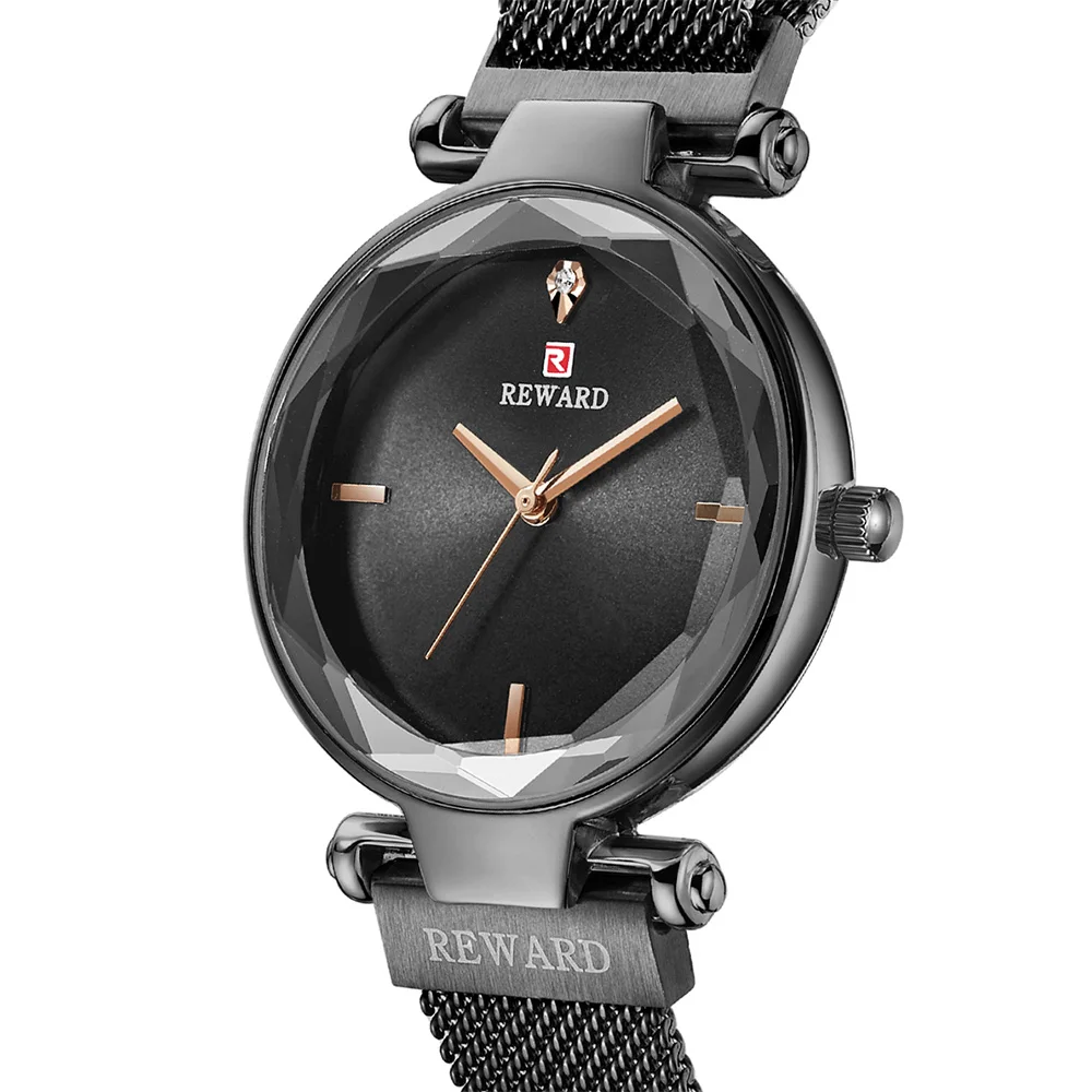 Роскошные Брендовые женские магнитные наручные часы черные миланские петля сетчатый ремешок наручные часы модные часы под платье со стразами часы