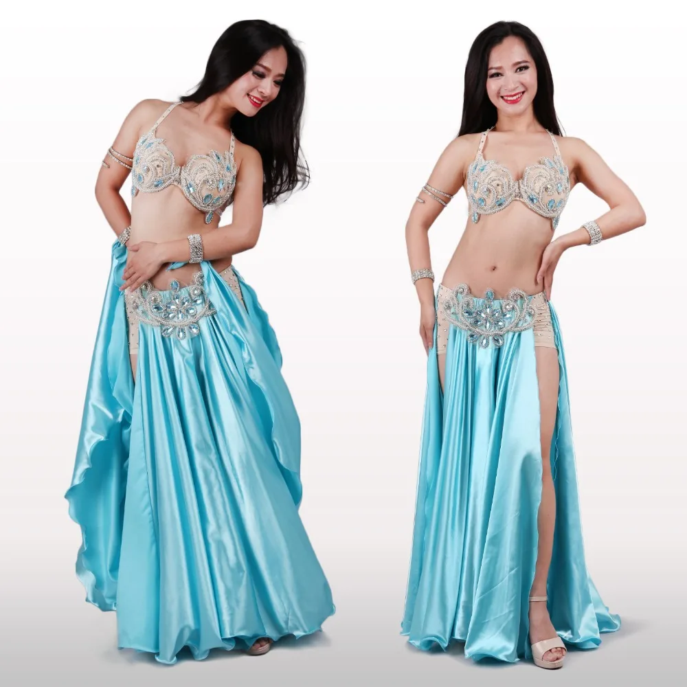 Performance Dancewear Bellydance Clothes Outfit Professional Women Egyptian Costume 2 pieces/Set bra skirt(include Waist& pant