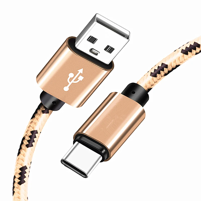 2.4A usb type C кабель для быстрой зарядки для samsung Galaxy S10e S10 S9 S8 Plus Note 10 9 A20 A30 A40 A50 A70 Oneplus 7 шнуры для зарядного устройства - Цвет: Золотой