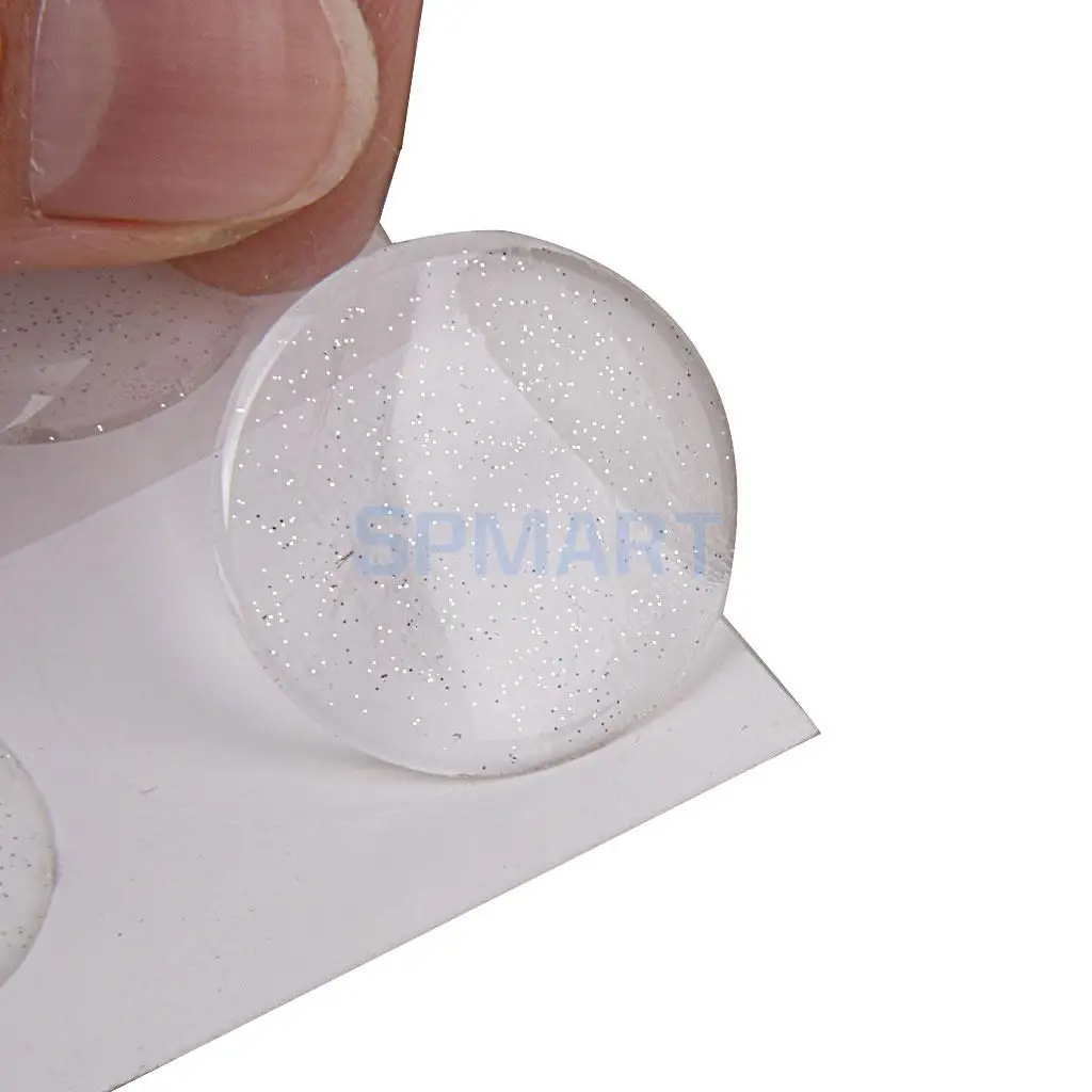 100pcs 25mm Waterproof Glitter Round 3D Crystal Epoxy Adhesive Circles