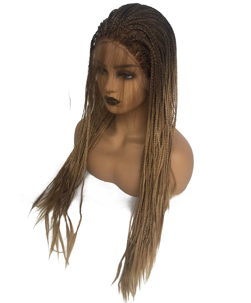 Baby Hair Heat resistant Braided Box Braids Wig-2