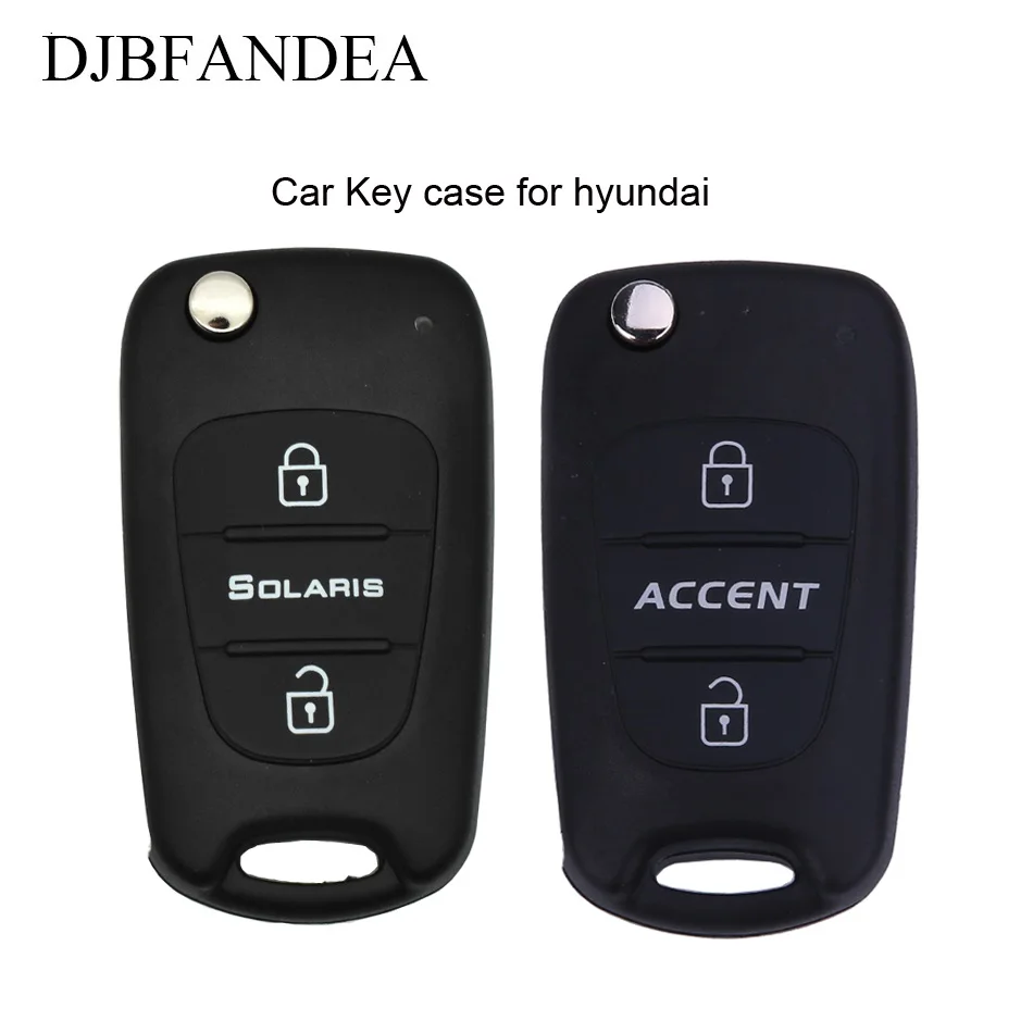 

DJBFANDEA 3Buttons HY20 Blade Car Rmoete Key Shell Case Fob For Hyundai Solaris Accent 2011 2012 2013 Flip Key Blank Auto