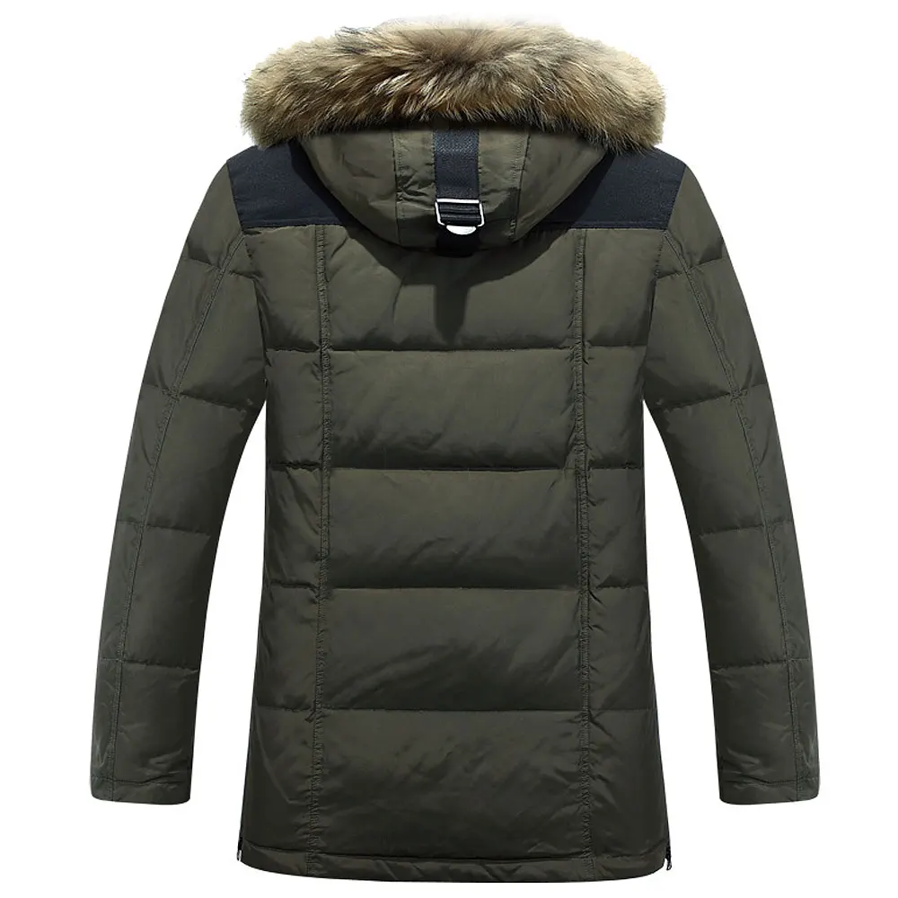Бренд зима Россия Высокое качество толстое теплое пальто мужская пуховая куртка для отдыха пальто с меховым капюшоном минус 40 градусов холодное пальто
