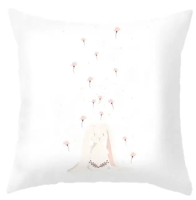 Мультфильм розовый кролик простая Наволочка на подушку милые подушка с птицей Творческий завод лист одуванчика цветок лотоса для дома диван - Цвет: A1