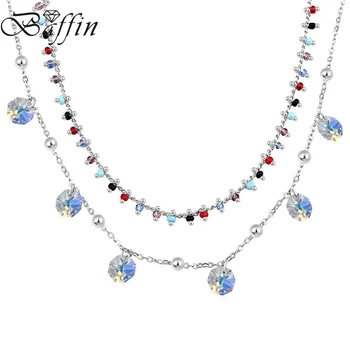 

BAFFIN Bohemian Beads Chain Choker Fashion Jewelry Multi Layers Necklaces For Women Crystals From Swarovski