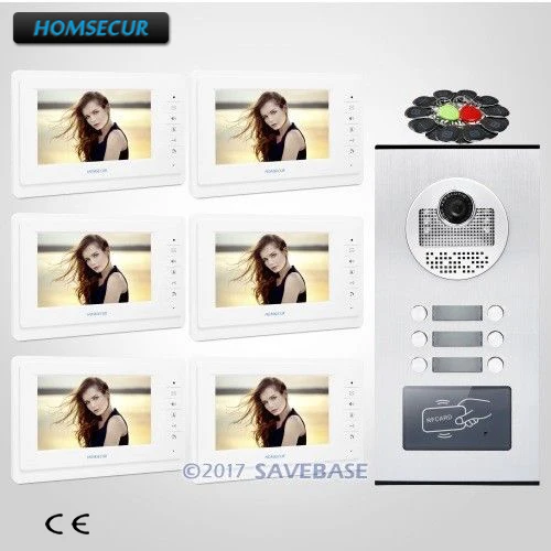 HOMSECUR 7\ Multi Apartment Video Secure Doorbell Intercom+RFID Outdoor Unit HOMSECUR 7\ Multi Apartment Video Secure Doorbell Intercom+RFID Outdoor Unit