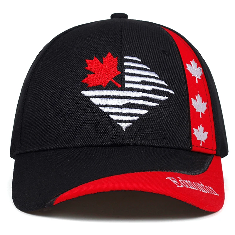 

2019new Korean Maple leaf pattern embroidery Cap Outdoor Couple fashion Baseball caps adjustable hip hop hat 100%cotton dad hats