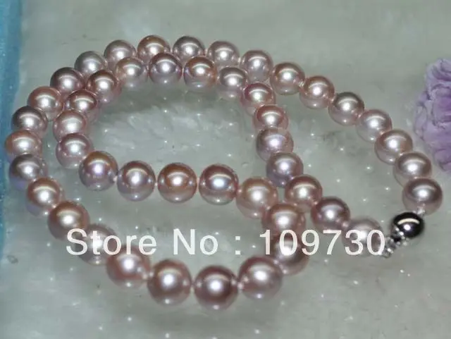 

Jewelry 001832 Stunning 8.5-9mm round purple freshwater pearl necklace