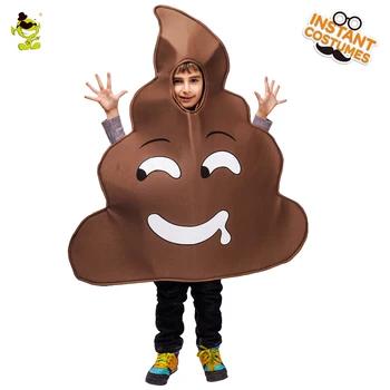 

Boy Halloween Evil Poop Costumes Fancy Dress Emoticon Jumpsuit Cosplay Halloween Party Poop Clothes For Kids