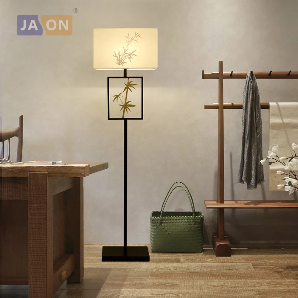 

led e27 Chinese Iron Fabric Golden Bamboo LED Lamp LED Light LED Floor Lamp Floor Light For Dinning Room Bedroom