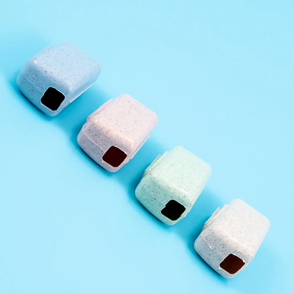 4pcs Wheat Stalk Portable Travel Toothbrush Head Protective Cover Set Cute Toothbrush Head Cover Color Random 3