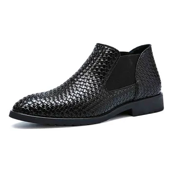 

Handsome Texture New Spring, Summer And Autumn Hand-woven Men's Leather Boots Shoes Men's Boots Martin Boots Men's Chelsea Boots