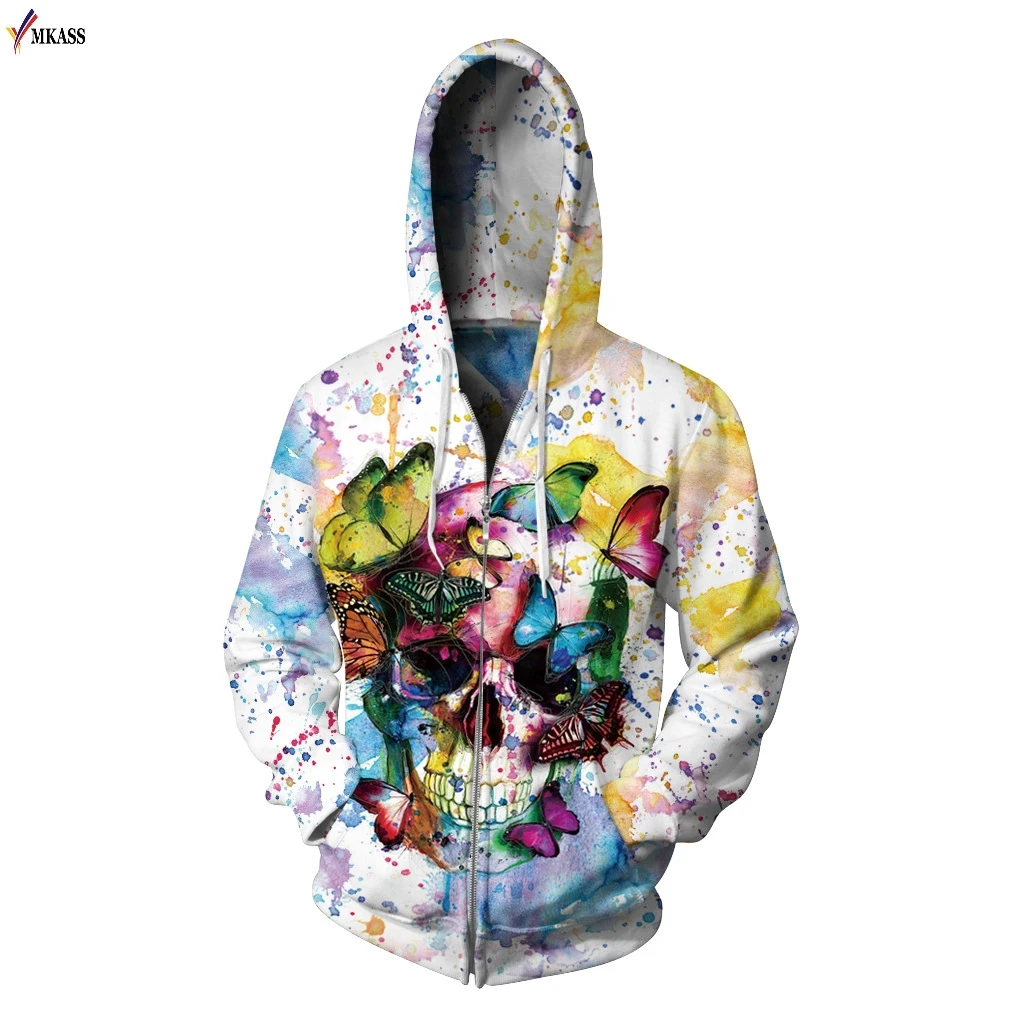 2017 MKASS Men/Women Funny 3D Hoodies Mens  3D Butterfly Printed Sweatshirt Tops Fashion Casual Jacket Men Plus Sizes
