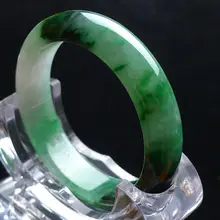 Сертифицированный Тип ледяного солнца зеленый нефритовый жадеит круглой формы браслет класса А 55-61 мм