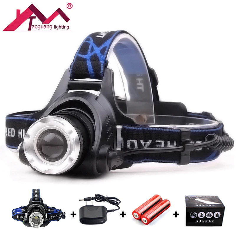 New LED Headlight XML T6 Waterproof Headlamp Flashlight Zoomable Head Lamp 18650 Rechargeable Battery Outdoors Torch Lights | Освещение