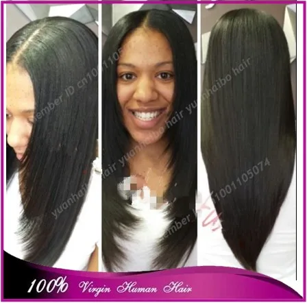 

7a grade quality 1b# 100 virgin indian hair silky straight front lace wig middle part free shipping