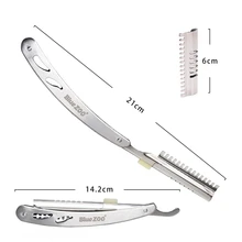 Горячее предложение! Blue Zoo прямая Опасная бритва стальная бритва складной держатель для бритвенного ножа стойка без лезвия