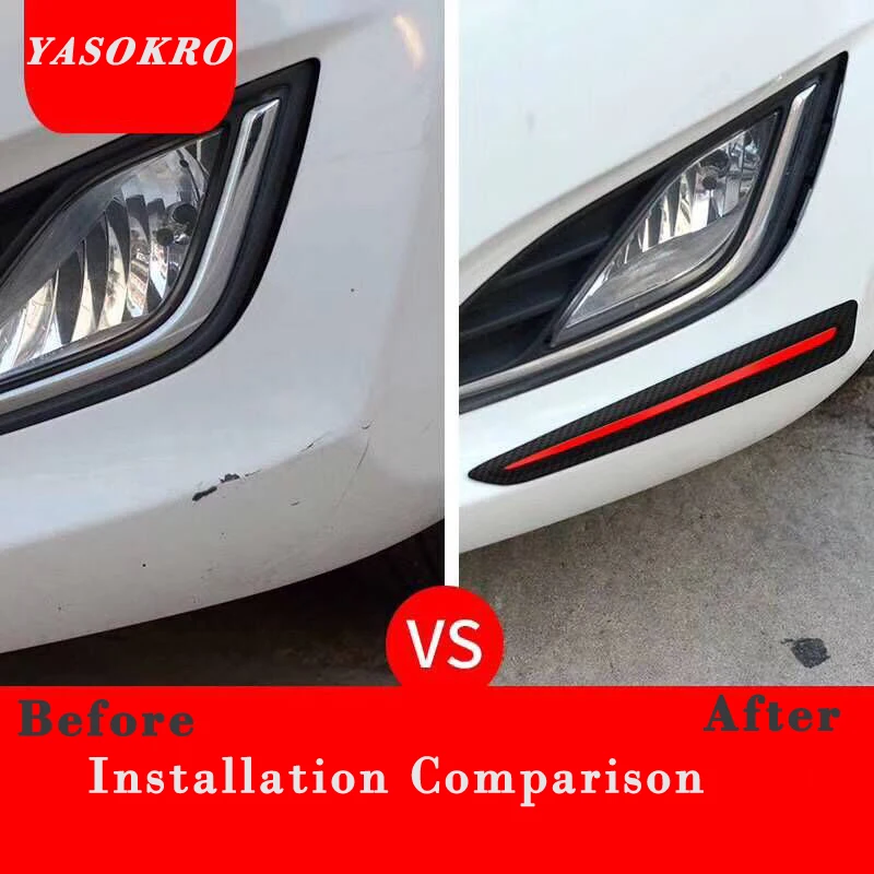 YASOKRO 2 PCS Car Sticker Bumper Scratch Protection Car Front/Rear Edge Corner Guard Scratch Protection Decoration Strip - Image 5