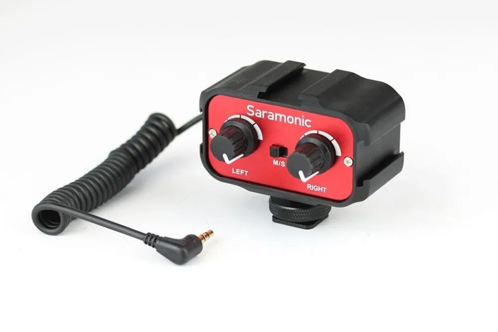 Saramonic SR-AX100 двухканальный 3,5 мм микрофонный аудио, адаптер Миксер Для DSLR камер и видеокамер
