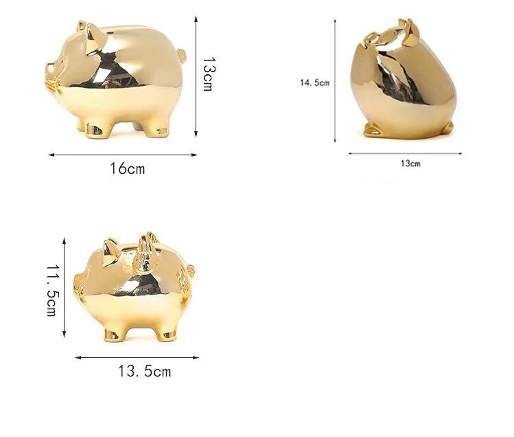 Керамическая золотая свинья копилка, креативная копилка, коробка для хранения монет, фарфоровые поделки, подарок для гостиной, декоративные украшения 05509